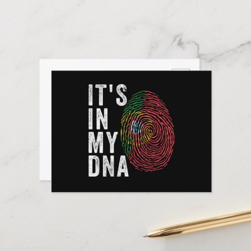 Its In My DNA _ Portugal Flag Postcard