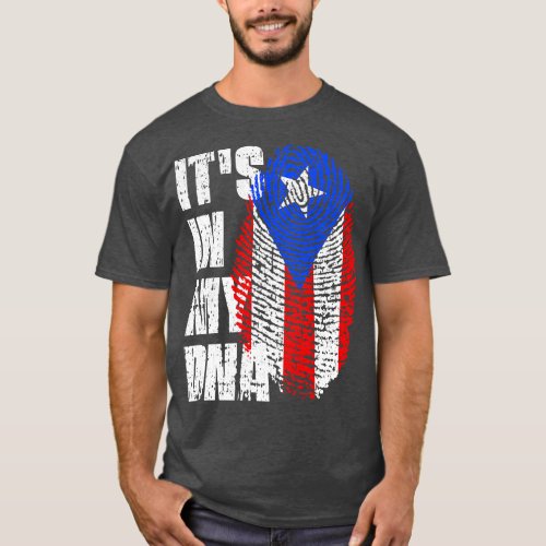 ITS IN MY DNA Puerto Rico Flag Boy Girl Gift T_Shirt