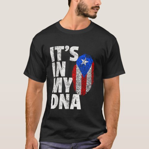 ITS IN MY DNA Puerto Rico Rican Flag Shirt Men Wom