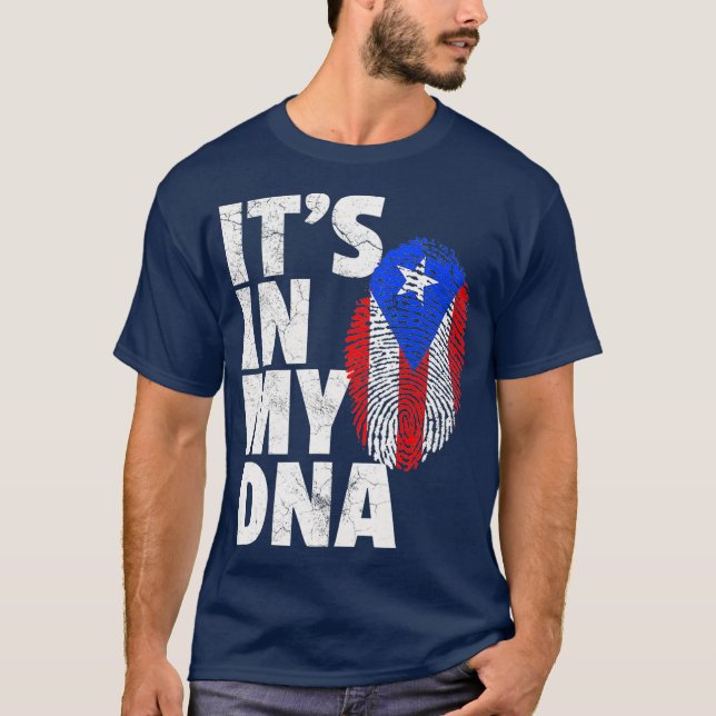 ITS IN MY DNA Puerto Rico Rican Flag Shirt Mom (Front)