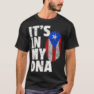 ITS IN MY DNA Puerto Rico Rican Flag T Shirt Men