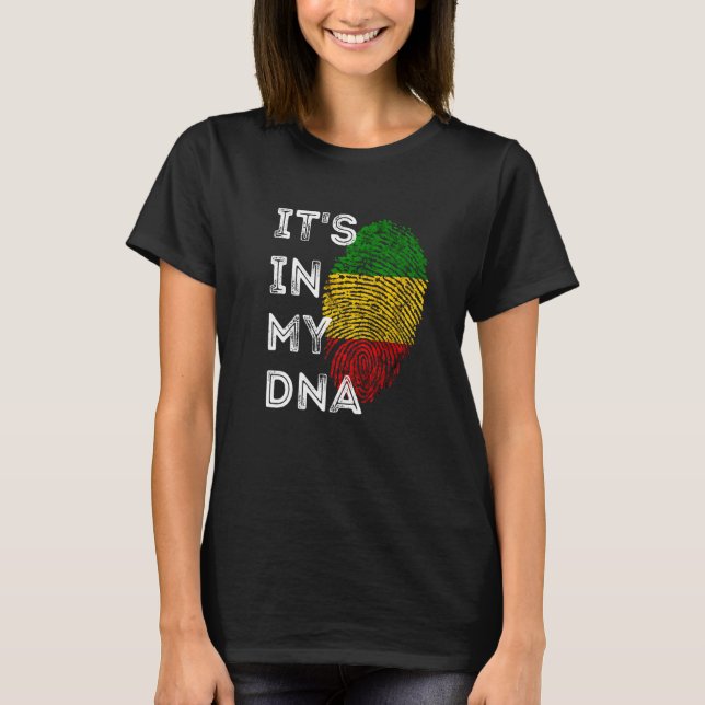 It's In My Dna Rasta Reggae Roots Jamaican Pride R T-Shirt (Front)