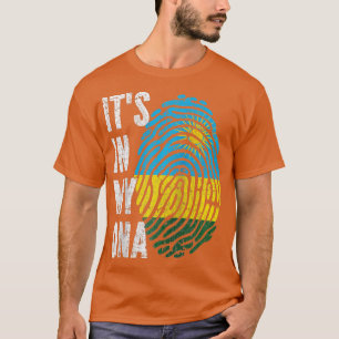 ITS IN MY DNA Rwanda Flag Rwandan Raglan Baseball  T-Shirt