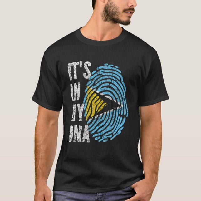 IT's IN MY DNA Saint Lucia Flag Men Women Kids T-Shirt (Front)