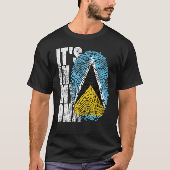It's In My Dna Saint Lucia Graphic For Men Saint L T-Shirt (Front)