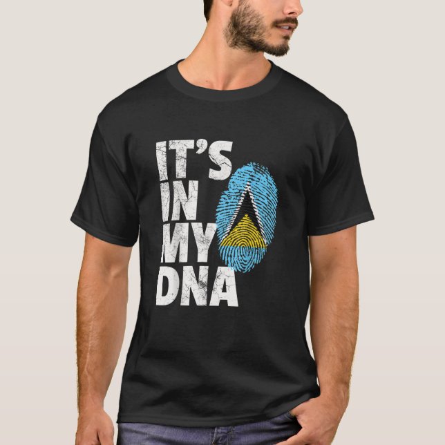 IT'S IN MY DNA Saint St. Lucia Flag Christmas Gift T-Shirt (Front)