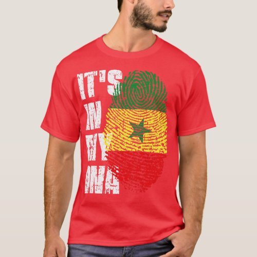 ITS IN MY DNA Senegal Flag Boy Girl Gift T_Shirt