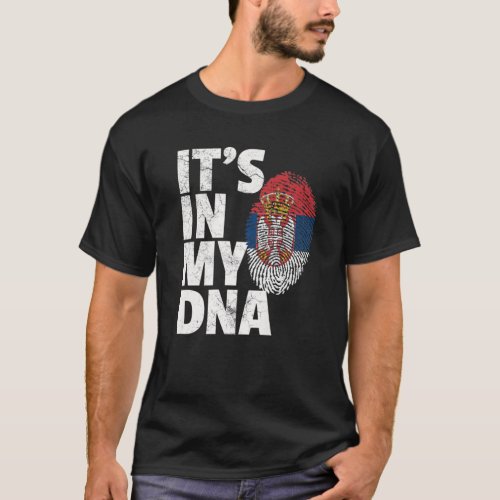 ITs IN MY DNA Serbia Serbian Flag Christmas Gift T_Shirt