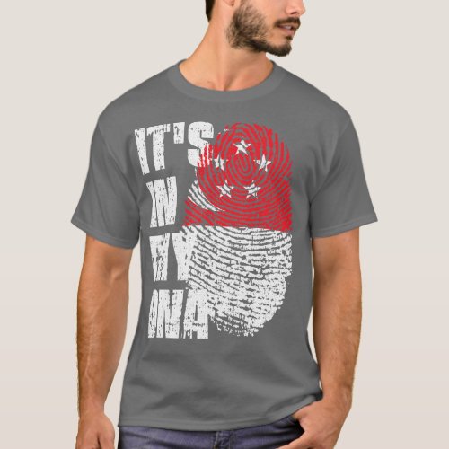 ITS IN MY DNA Singapore Flag Boy Girl Gift T_Shirt