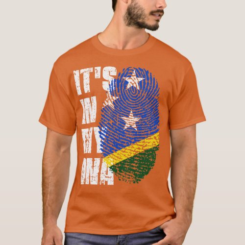 ITS IN MY DNA Solomon Islands Flag Boy Girl Gift T_Shirt