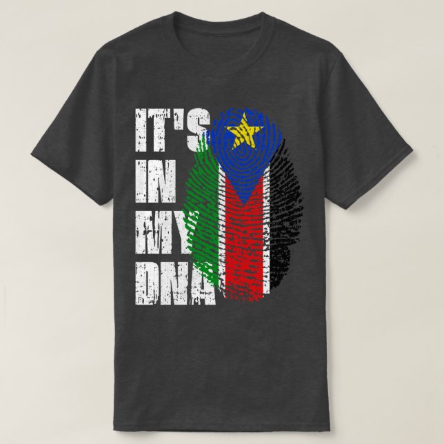 ITS IN MY DNA South Sudan Flag Boy Girl Gift T-Shirt (Design Front)