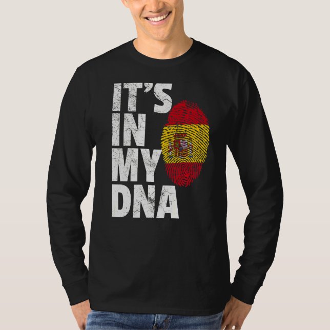 It's In My Dna Spanish Spain Flag   Men Women T-Shirt (Front)
