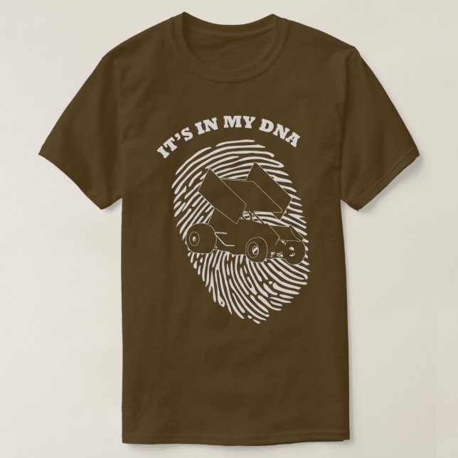Its In My DNA Sprint Car Racing Race Fingerprint F T-Shirt (Design Front)