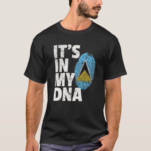 ITs IN MY DNA St Saint Lucia Flag Official Pride T_Shirt
