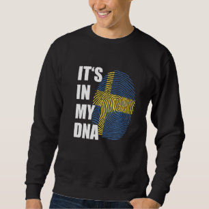 It's In My DNA Sweden Pride Swedish Flag Fingerpri Sweatshirt