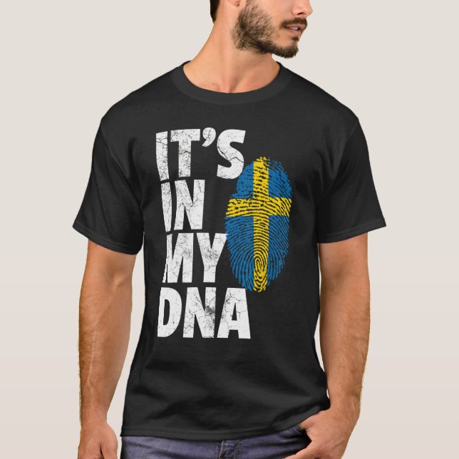 It's In My Dna Sweden Swedish Flag   Men Women T-Shirt (Front)