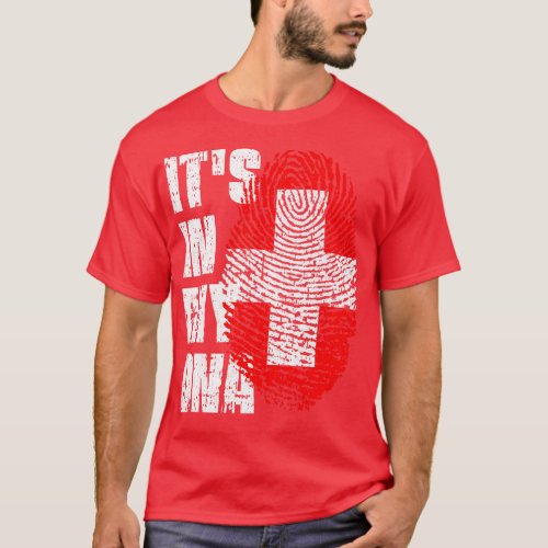 ITS IN MY DNA switzerland Flag Boy Girl Gift T_Shirt