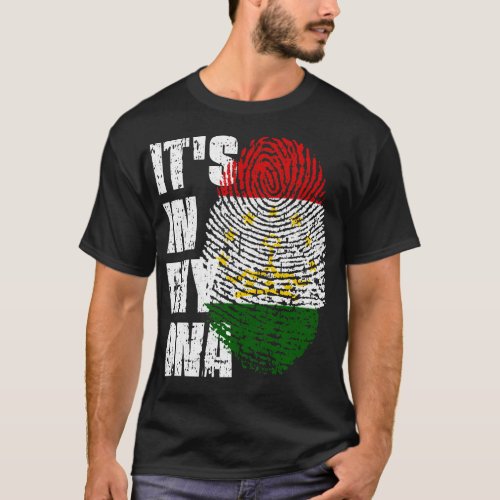 ITS IN MY DNA Tajikistan Flag Boy Girl Gift T_Shirt