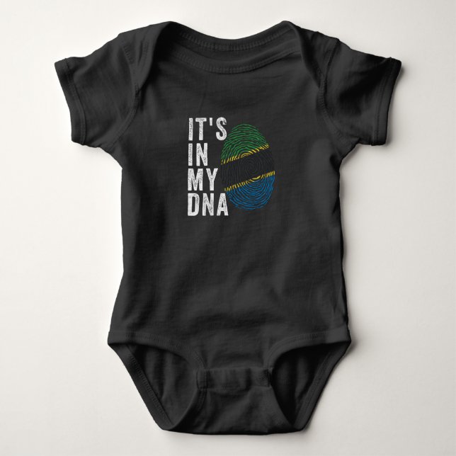 It's In My DNA - Tanzania Flag Baby Bodysuit (Front)