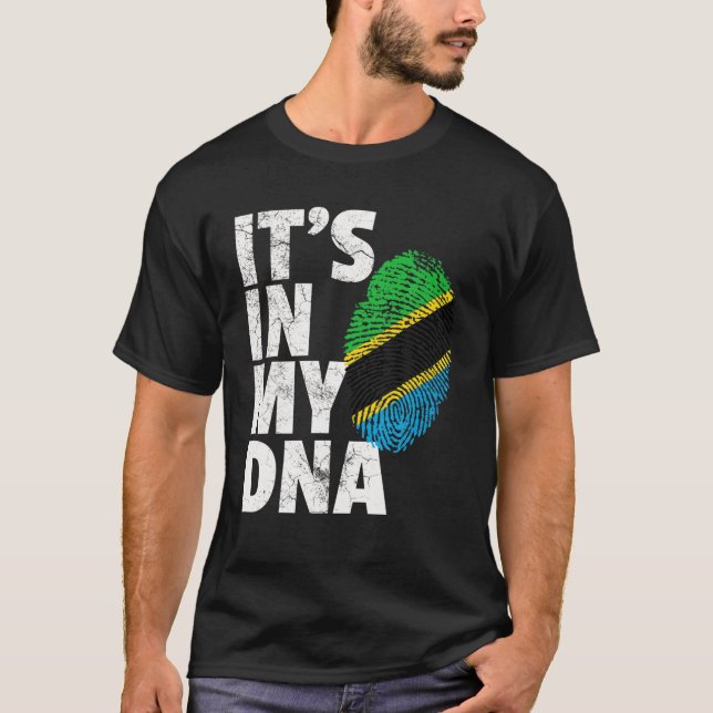 IT's IN MY DNA Tanzania Flag Official Pride Gift C T-Shirt (Front)