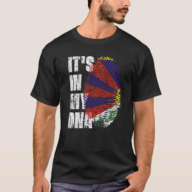 It's In My Dna Tibet Flag Tibetan T-Shirt (Front)