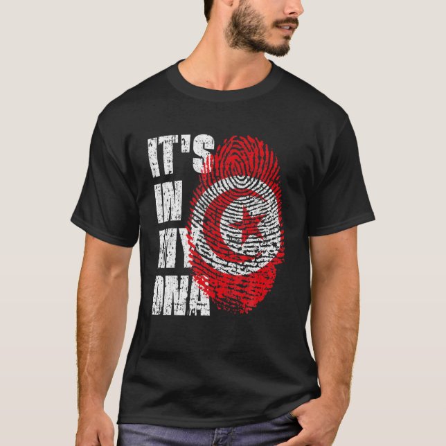IT's IN MY DNA Tunisia Flag Tunisian T-Shirt (Front)