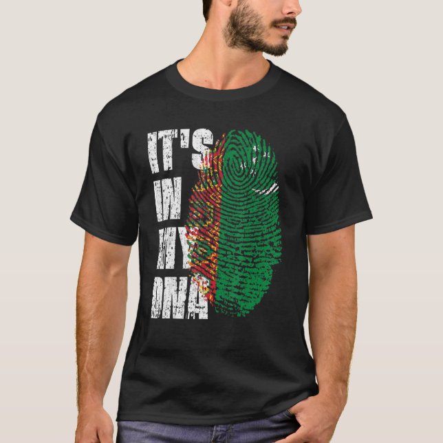 It's In My Dna Turkmenistan Flag Turkmen T-Shirt (Front)