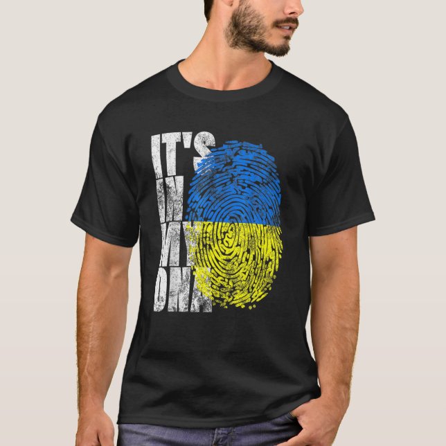 It's In My DNA Ukrainian Gifts Vyshyvanka Kozak Uk T-Shirt (Front)