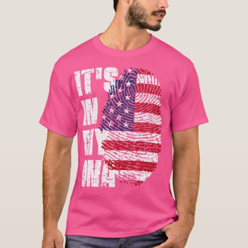 ITS IN MY DNA United States Flag Boy Girl Gift T_Shirt