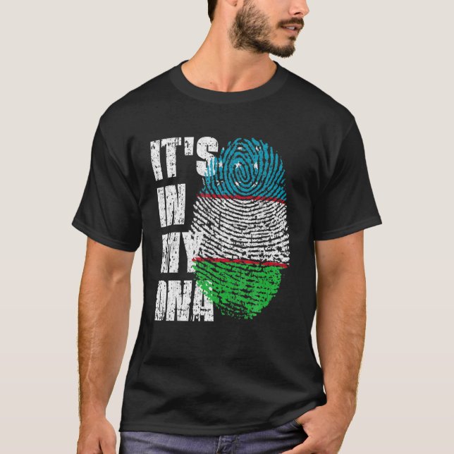 IT's IN MY DNA Uzbekistan Flag Uzbek T-Shirt (Front)