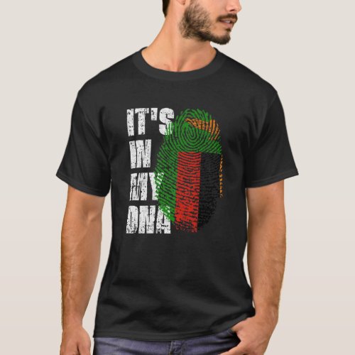 ITs IN MY DNA Zambia Flag Zambian T_Shirt