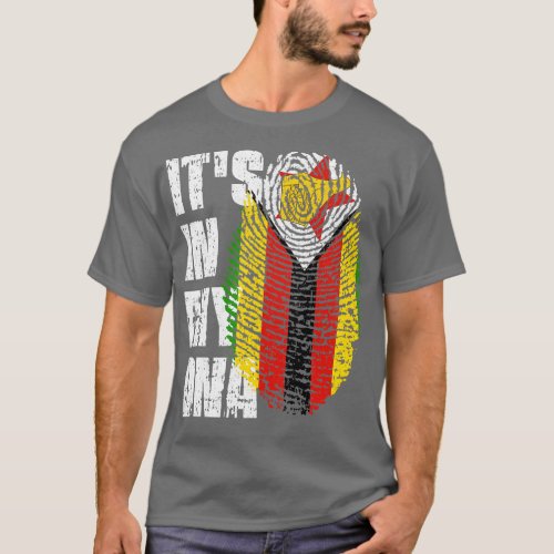 ITS IN MY DNA Zimbabwe Flag Boy Girl Gift T_Shirt