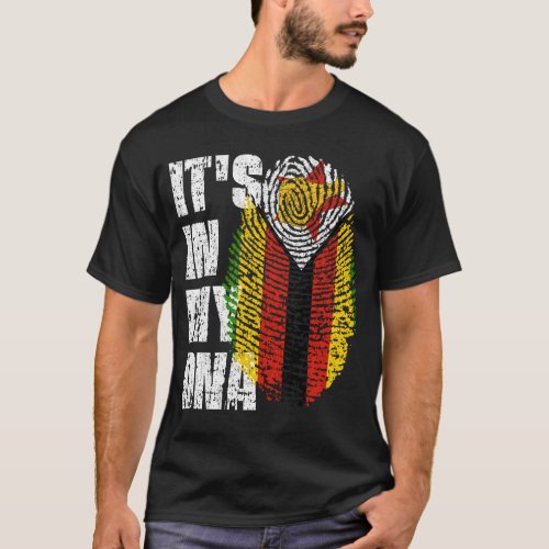 ITS IN MY DNA Zimbabwe Flag Boy Girl Gift T_Shirt