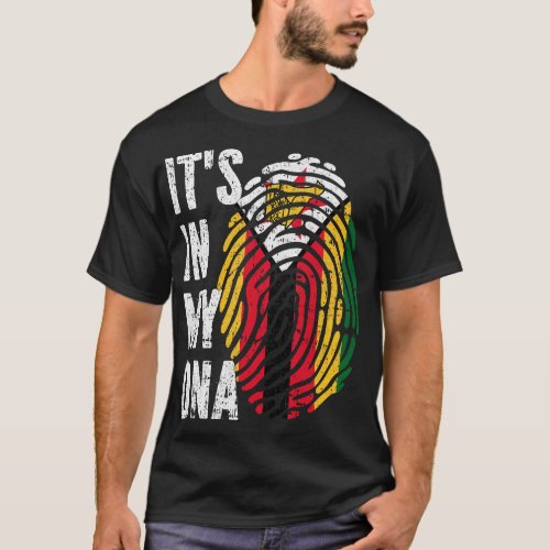 ITS IN MY DNA Zimbabwe Flag Men Women Kids T_Shirt