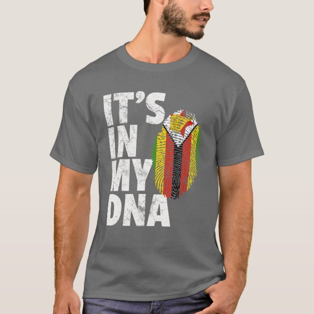 IT's IN MY DNA Zimbabwe Flag Official Pride Gift C T-Shirt (Front)