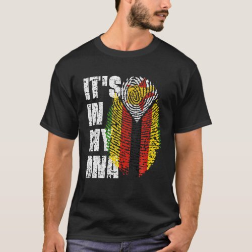 ITs IN MY DNA Zimbabwe Flag Zimbabwean T_Shirt