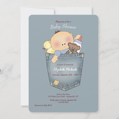 Its in the Pocket Baby Shower Invitation
