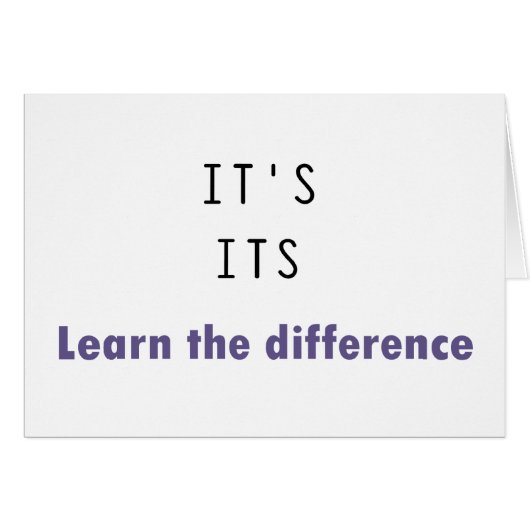 It's Its Grammar (Front Horizontal)