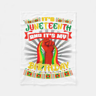 its juneteenth and my birthday african black junet fleece blanket