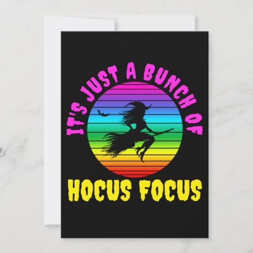 Its Just a Bunch of Hocus Pocus Colorful Witch Invitation