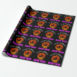 It's Just a Bunch of Hocus Pocus Pumpkin Halloween Wrapping Paper
