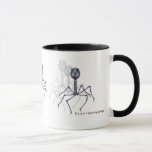 It's just a passing phage... Science mug<br><div class="desc">"It's just a passing phage... " A true scientist's mug with a graphic illustration of the T4 bacteriophage virus. This is the phage that destroys e-coli. We love that it resembles a leggy robot.</div>