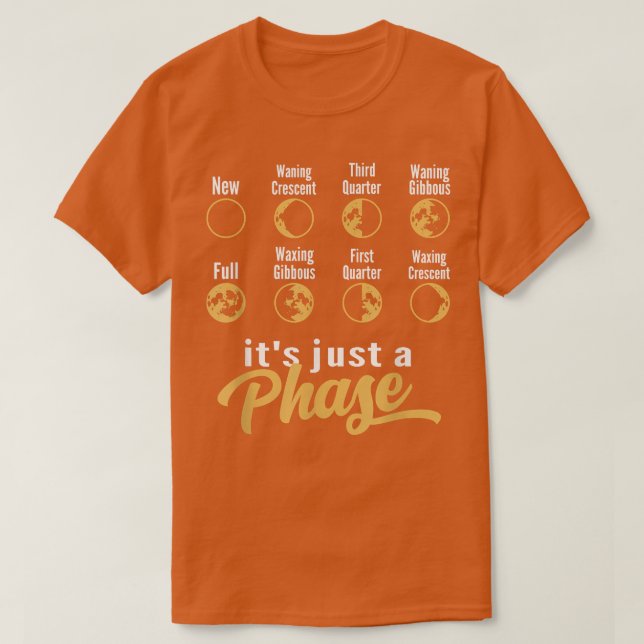 Its Just A Phase Moon Phase Space Science Astronom T-Shirt (Design Front)