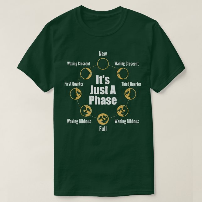 Its Just A Phase Moon Phase Space Science Astronom T-Shirt (Design Front)