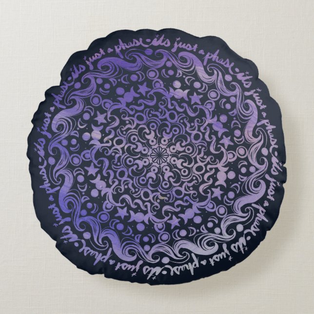 It's just a phase moon phases moonchild            round pillow (Front)