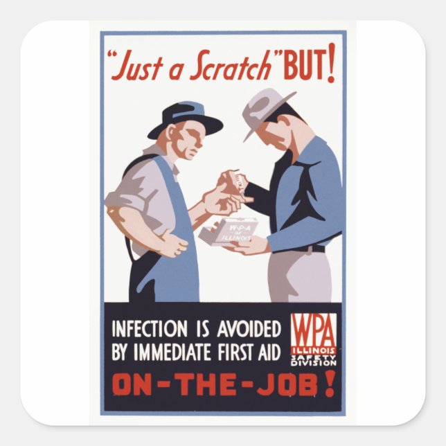 It's Just a Scratch - But! Square Sticker (Front)