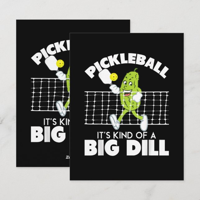 It's Kind of A Big Dill - Funny Pickleball Paddle Holiday Card (Front/Back)