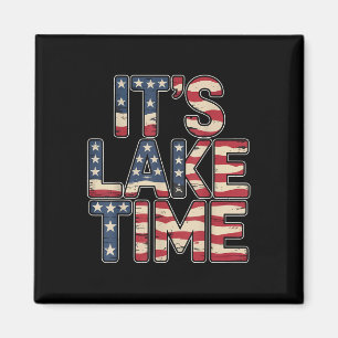 Its Lake Time, Lake Camper Life Likes Fishing  Magnet