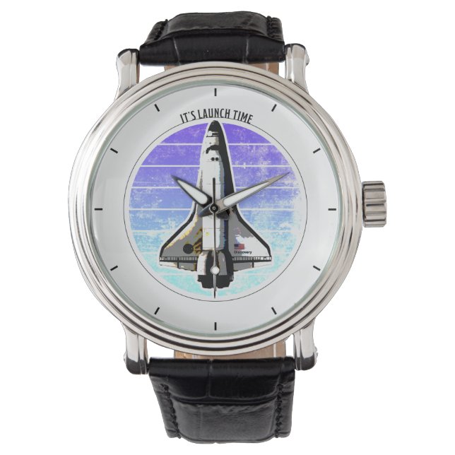 It's Launch Time Space Shuttle Discovery Moonrise Watch (Front)