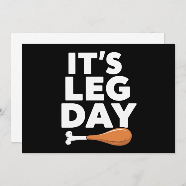 It's Leg Day Funny Turkey Thanksgiving Invitation (Front/Back)